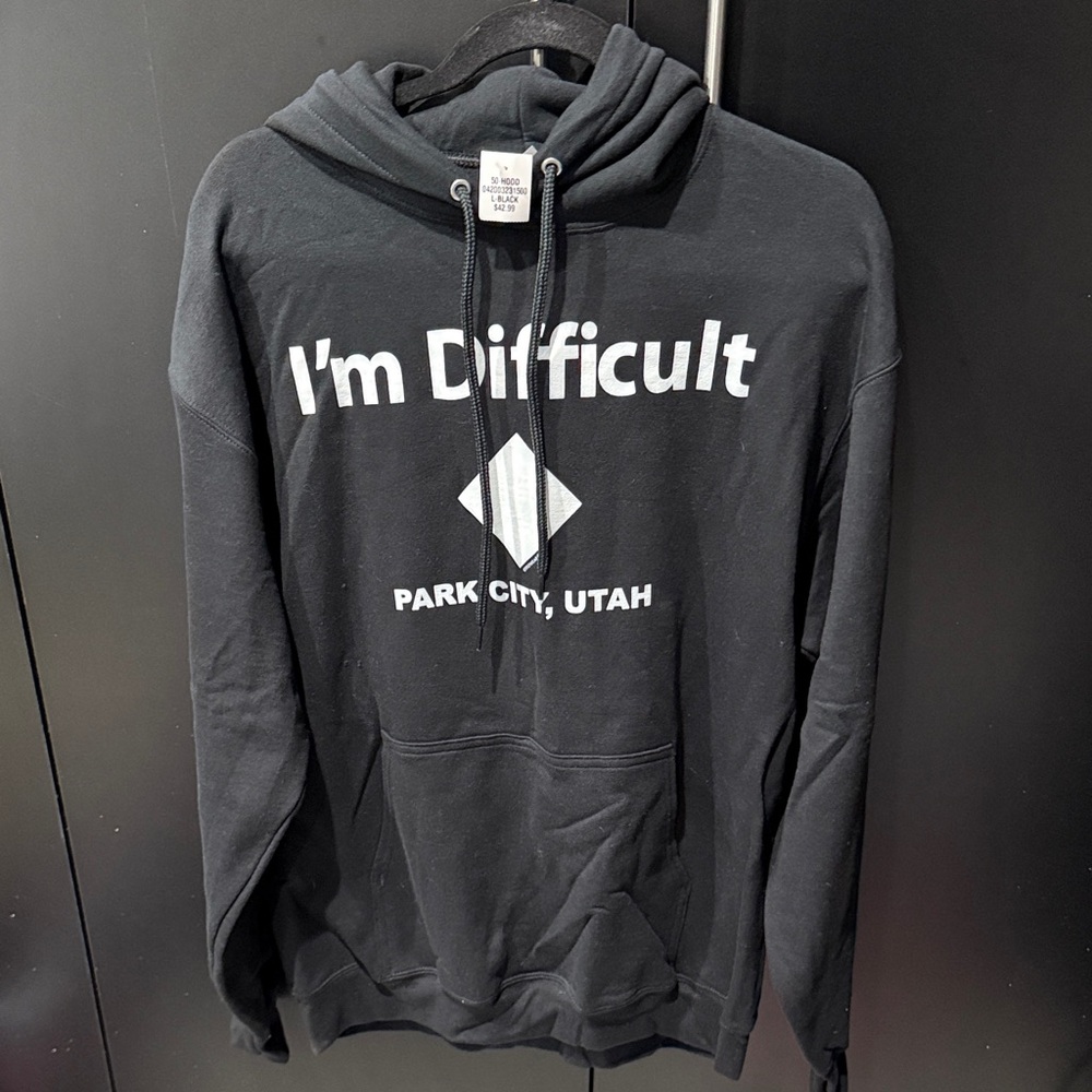 Black Hoodie with 'I'm Difficult' Print